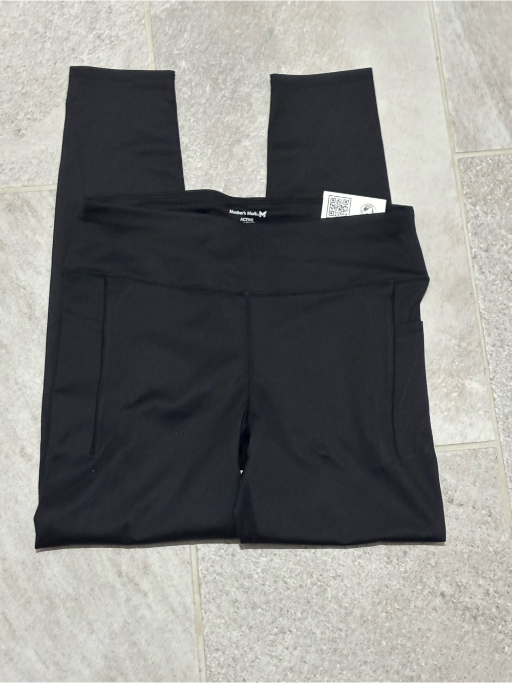 Kids Black Performance Leggings with Side Pockets